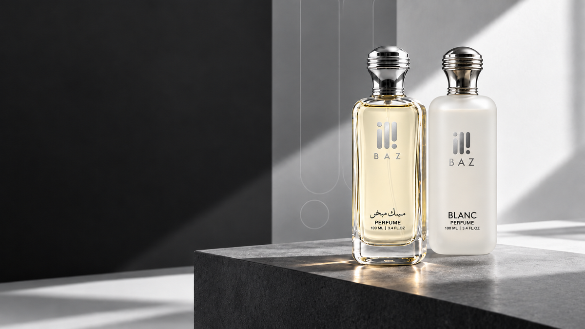 BAZ Blanc and Misk Mubakher perfumes — perfume exhibition offers