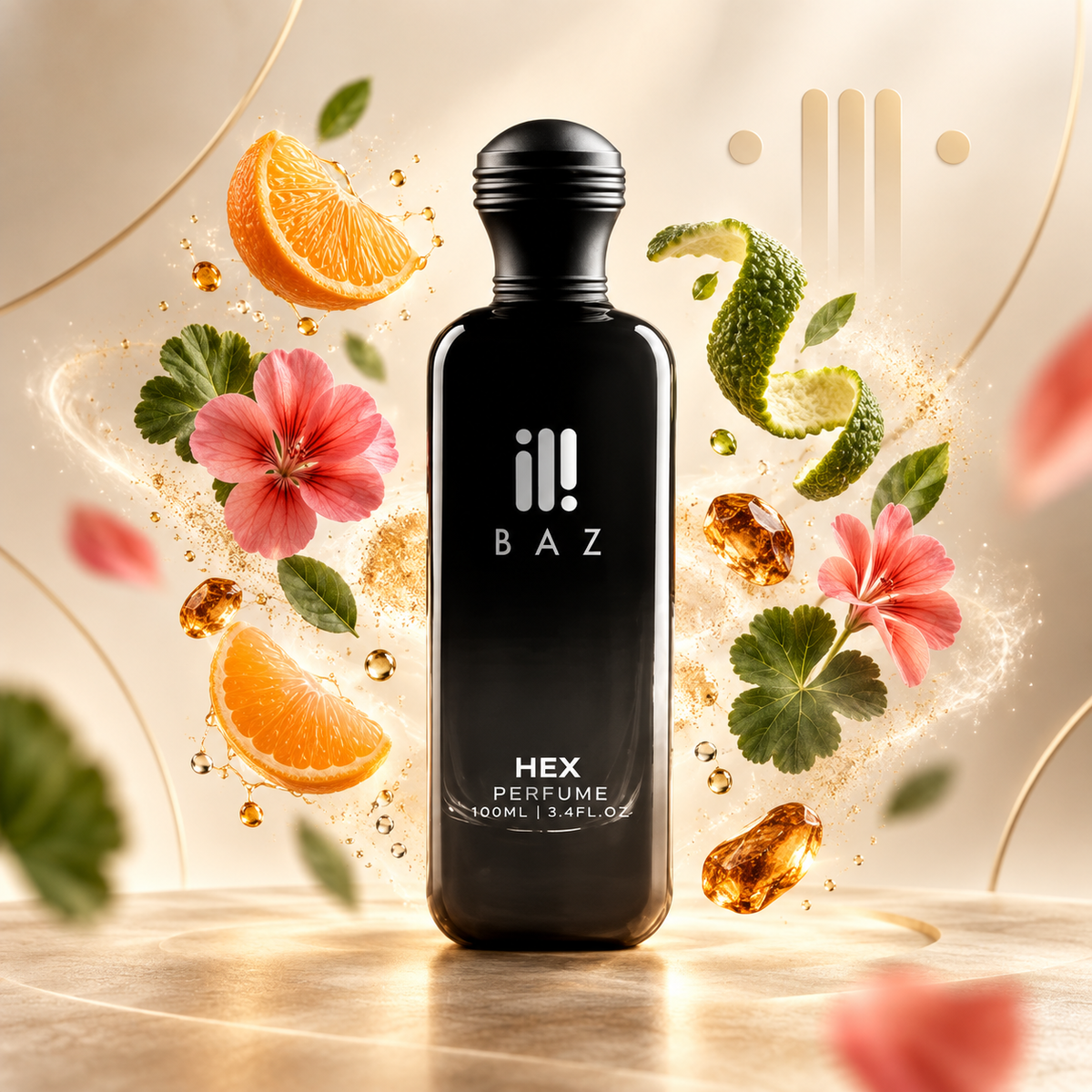 Hex floating fragrance ingredients by BAZ Perfumes