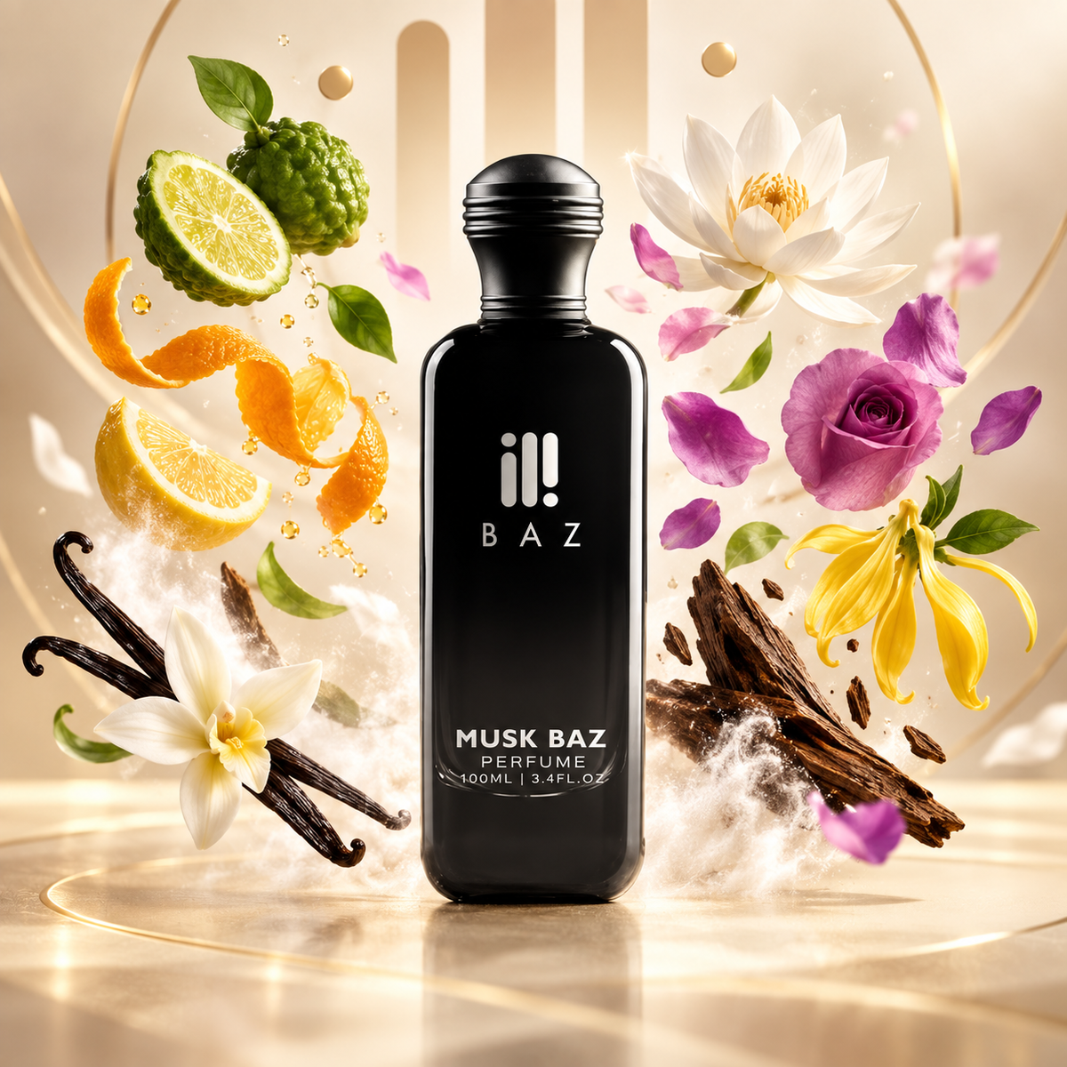 Musk Baz floating fragrance ingredients by BAZ Perfumes
